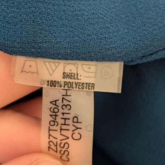 Calvin Klein Blue Metallic Flowy Top - Picture 8 of 8